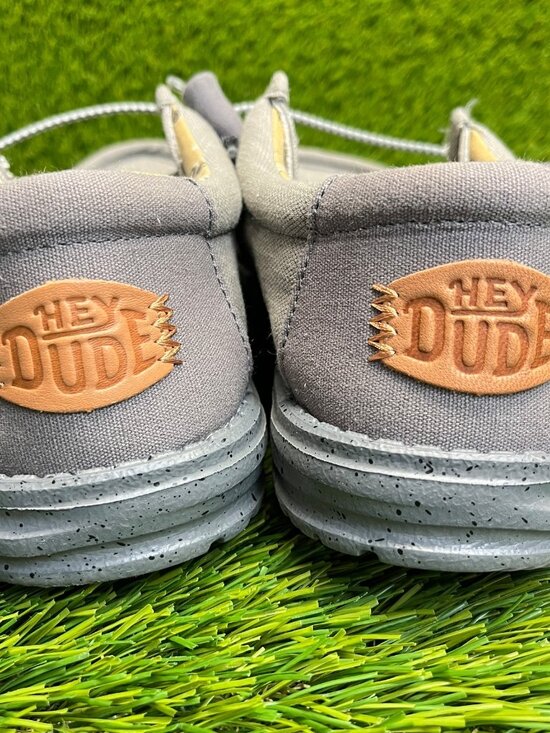 Hey Dude Wally Washed Canvas Mens Size 8 Gray Charcol Athletic Slip On Shoes main image 8